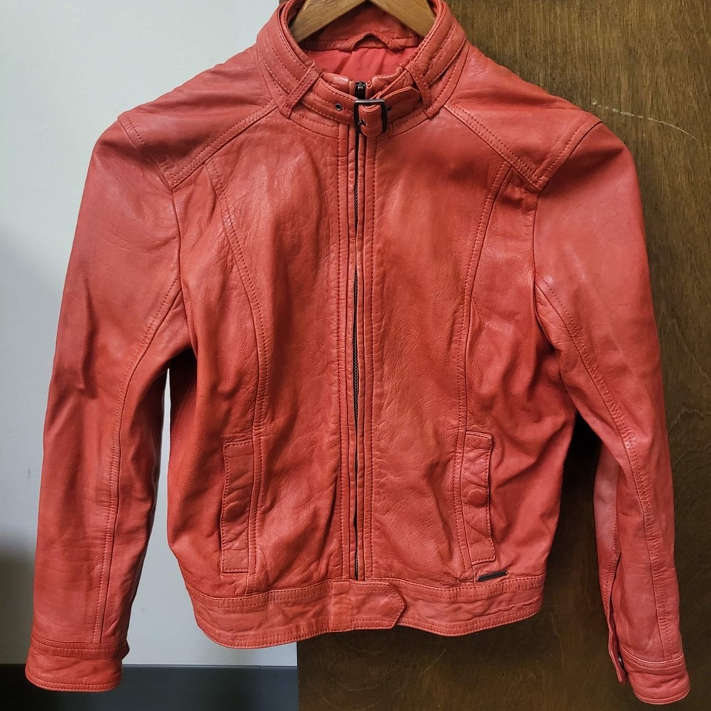 Abercrombie & Fitch Cropped Leather Jacket Size XS